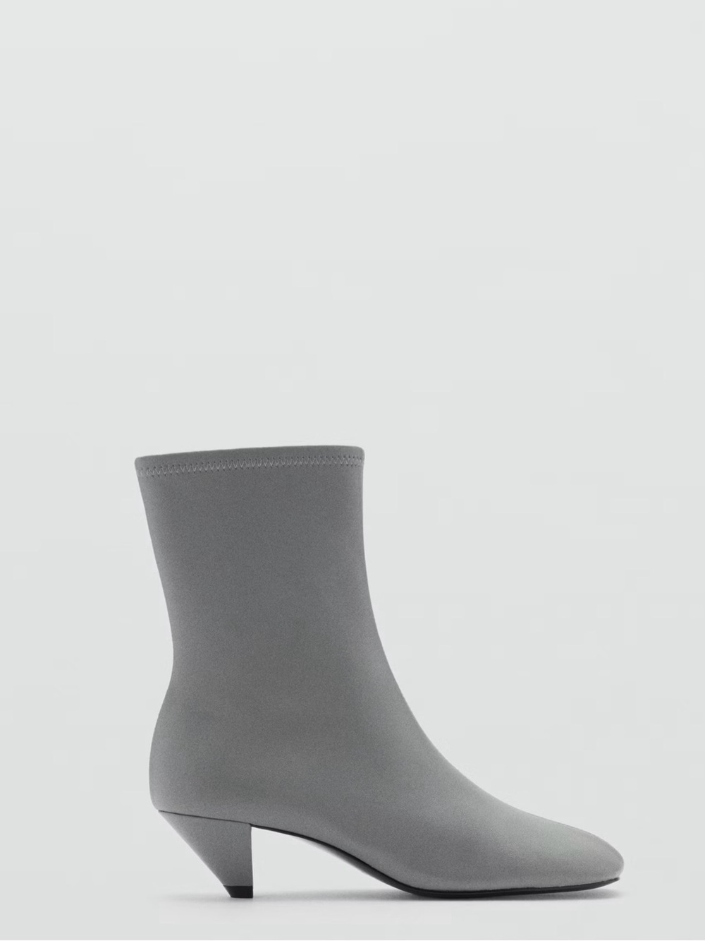 Grey Squared toe leather ankle boots size 8.5 US Mango